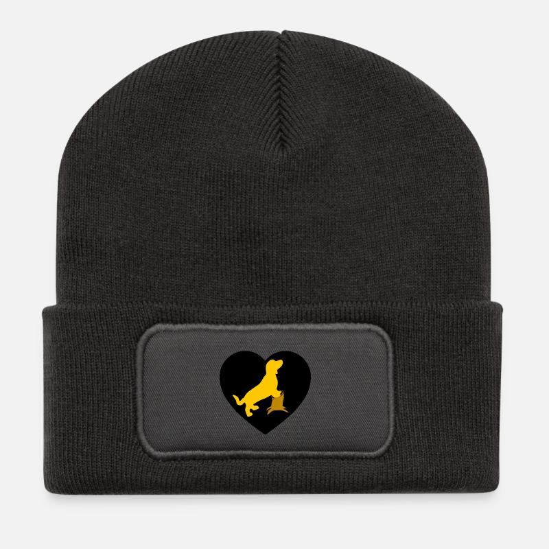 Dackel - Recycelte Patch Beanie - Dunkelgrau
