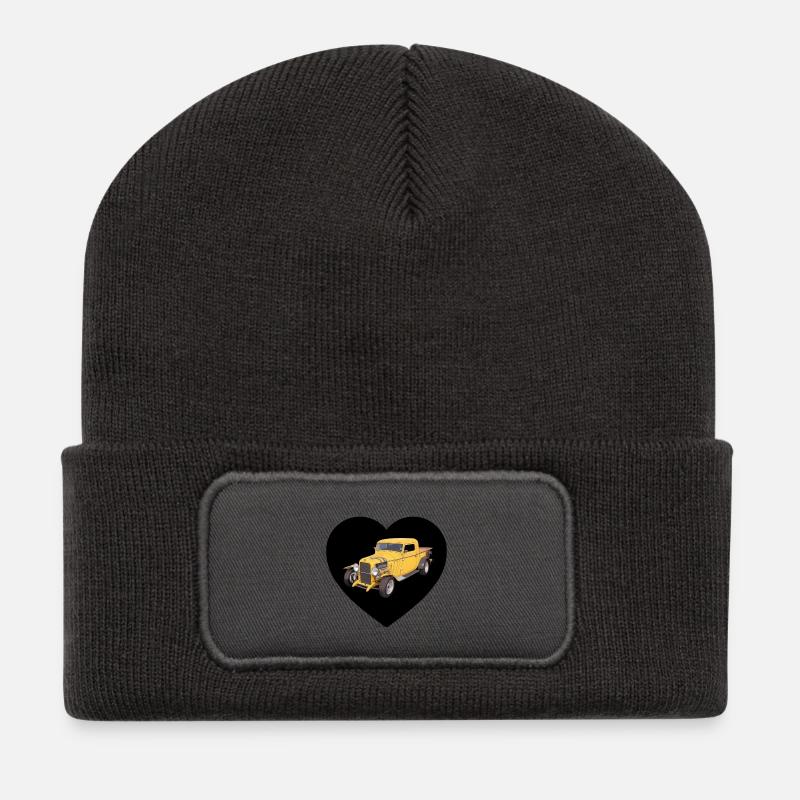Autos - Recycelte Patch Beanie - Dunkelgrau