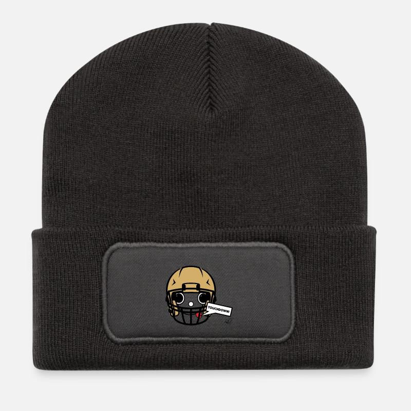 Koppie Touchdown Mascot Footballhelm - Recycelte Patch Beanie - Dunkelgrau