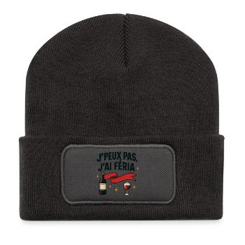 Ich kann nicht, Feria - Recycelte Patch Beanie - Dunkelgrau - Vorne