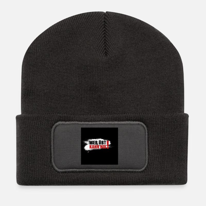 Who practices can't do anything - Recycled Patch Beanie - dark grey