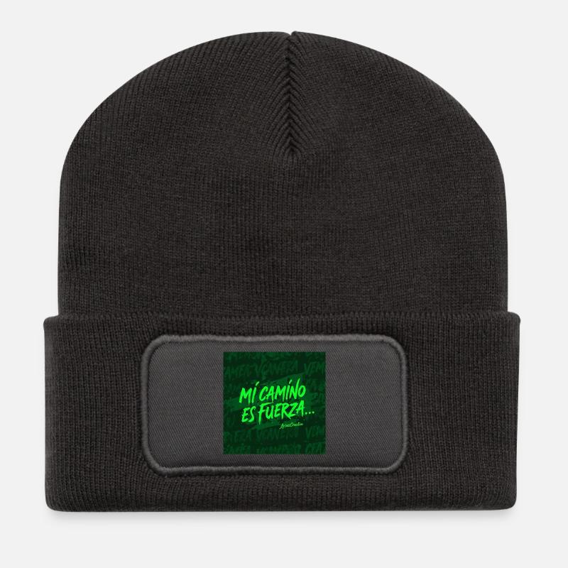 Mein Weg ist Stärke - Recycelte Patch Beanie - Dunkelgrau