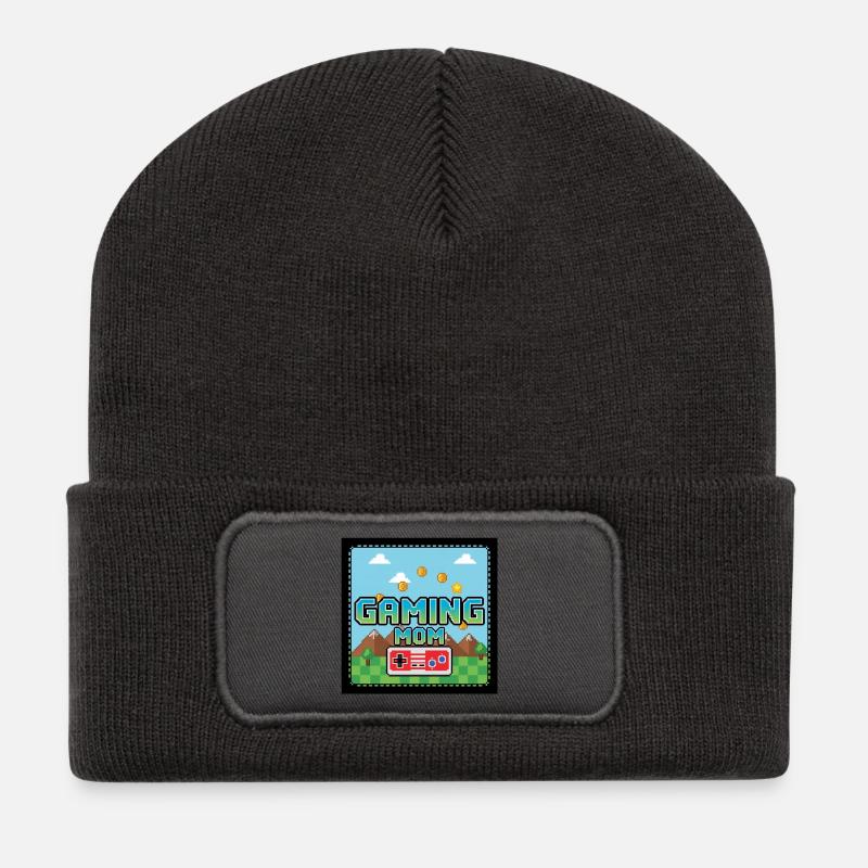 Gaming Mom - Recycelte Patch Beanie - Dunkelgrau