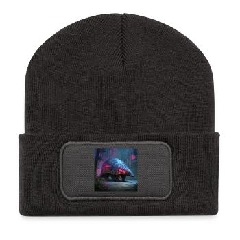 Art de science-fiction néon dans la jungle pangolin cyberpunk - Beanie recyclé à patch - charbon - Devant