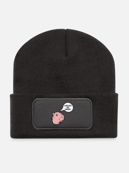 Jugendsprache Checkst Du Digga - Recycelte Patch Beanie - Dunkelgrau