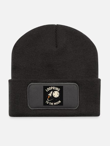 Loopring to the Moon! - Recycelte Patch Beanie - Dunkelgrau