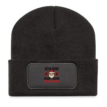 I'm only here to eat Anti Christmas - Recycled Patch Beanie - dark grey - Front