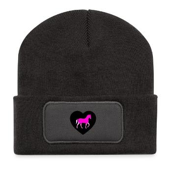 horses - Recycled Patch Beanie - dark grey - Front