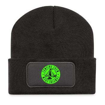 Tente de l’équipe de camping en plein air - Beanie recyclé à patch - charbon - Devant