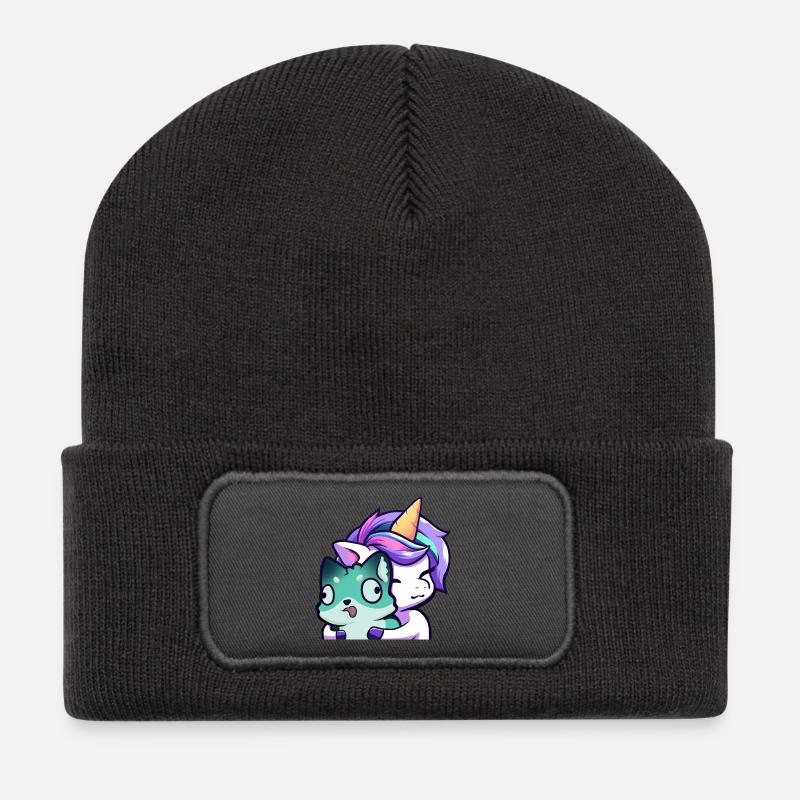 Lya Unicorn Hug - Recycled Patch Beanie - dark grey
