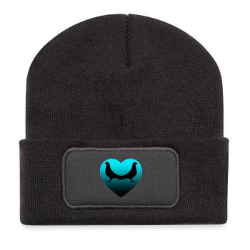 Tauben - Recycelte Patch Beanie - Dunkelgrau - Vorne
