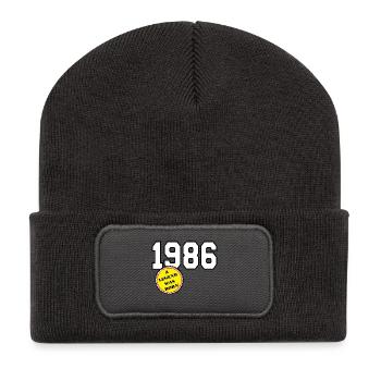 1986 Legend Born , 40 Birthday - Recycled Patch Beanie - dark grey - Front