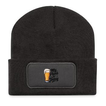 My Plans for Today - Cool Beer Logo - Recycled Patch Beanie - dark grey - Front