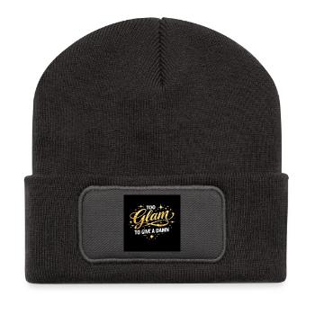Too Glam To Give A Damn - Recycled Patch Beanie - dark grey - Front