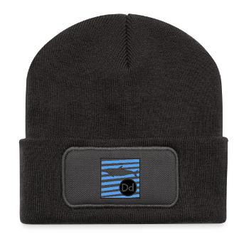 D wie Delfin Buchstaben lernen in der Grundschule - Recycelte Patch Beanie - Dunkelgrau - Vorne