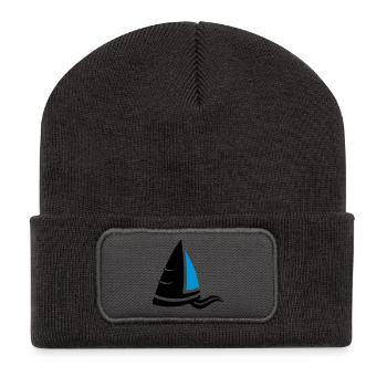 SeaAir Sail Coat of Arms Sailboat Logo Sailing - Recycled Patch Beanie - dark grey - Front