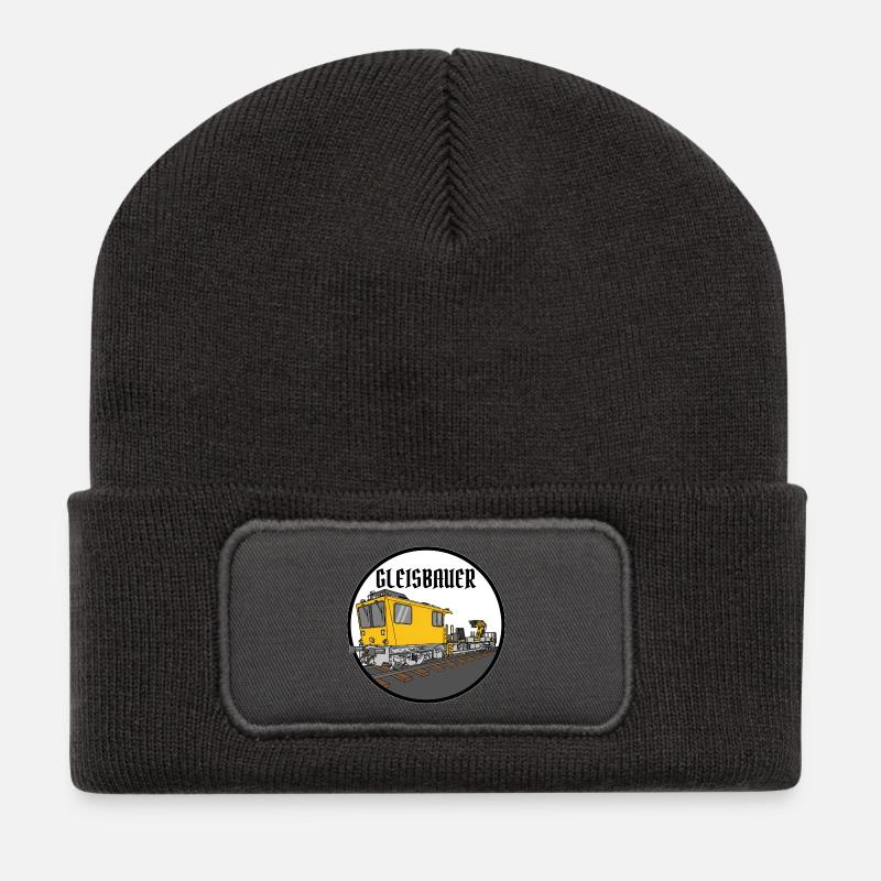 GAF Gleisarbeitsfahrzeug Gleisbauer - Recycelte Patch Beanie - Dunkelgrau