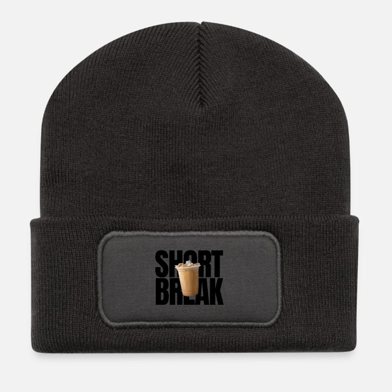 Short Break - Recycelte Patch Beanie - Dunkelgrau