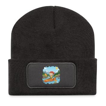 Bouno Adventure on the River - Recycled Patch Beanie - dark grey - Front