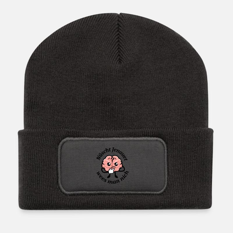 Berliner way of saying: Nothing is really certain  - Recycelte Patch Beanie - Dunkelgrau
