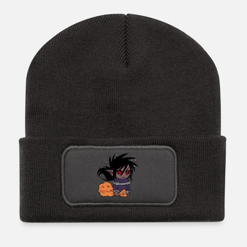 Chibi von Halloween - Recycelte Patch Beanie - Dunkelgrau