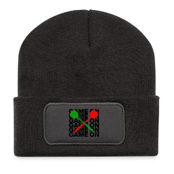 Game On: Dart Attack! ONEHUNDRETEIGHTY, 2 Pfeile - Recycelte Patch Beanie - Dunkelgrau - Vorne