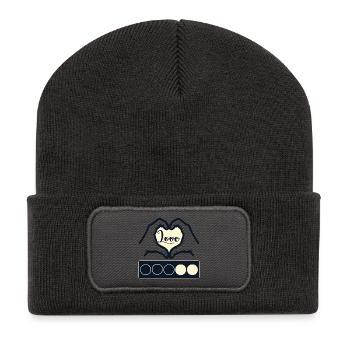 Biathlon Love - Heart Hands - Beanie recyclé à patch - charbon - Devant