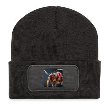 Ameisen Makro Porträt Realistisch Wildlife - Recycelte Patch Beanie - Dunkelgrau - Vorne