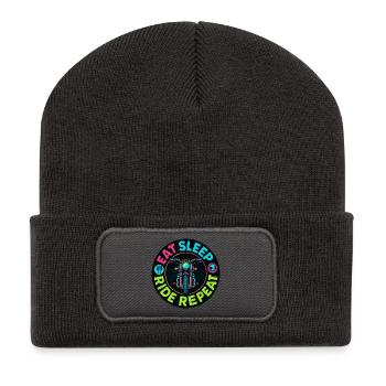 Eat Sleep Ride Repeat - Motorcycle - Biker - Recycled Patch Beanie - dark grey - Front