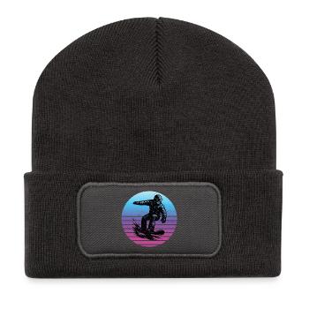 Kurz und klar Snowboard - Recycelte Patch Beanie - Dunkelgrau - Vorne