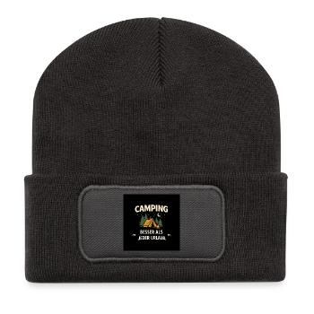 Camping better than any holiday - Recycled Patch Beanie - dark grey - Front