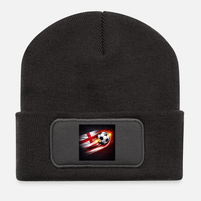 Flying football with flag breeze - Recycled Patch Beanie - dark grey