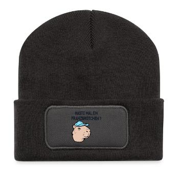 Franzbrötchen Hamburg Capybara - Recycelte Patch Beanie - Dunkelgrau - Vorne