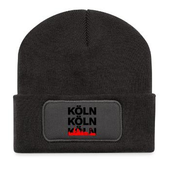 KÖLN SKYLINE – DOM POWER! - Recycelte Patch Beanie - Dunkelgrau - Vorne