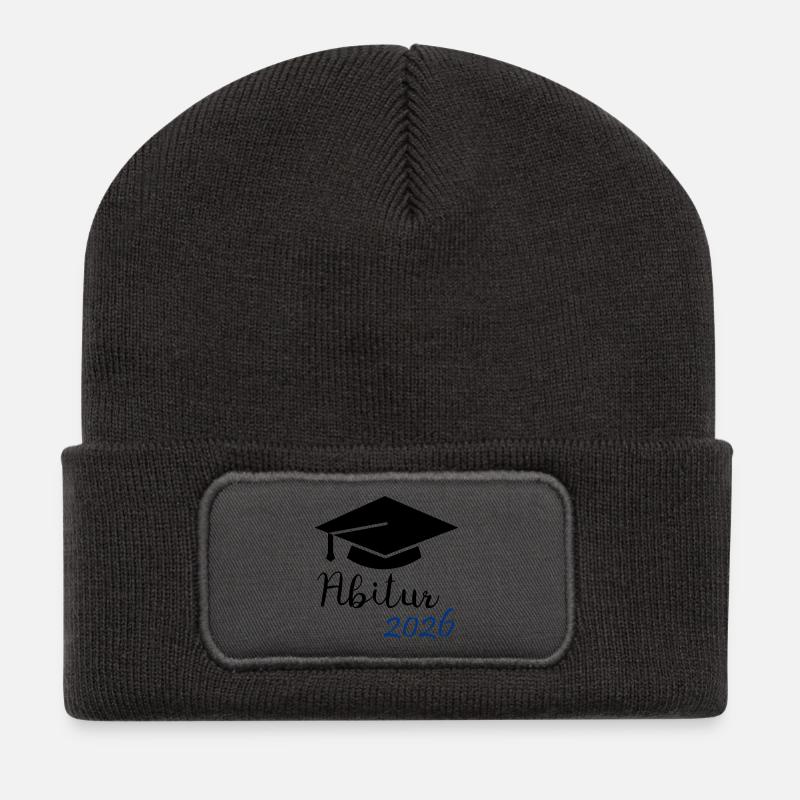 Abitur 2026 - Beanie recyclé à patch - charbon