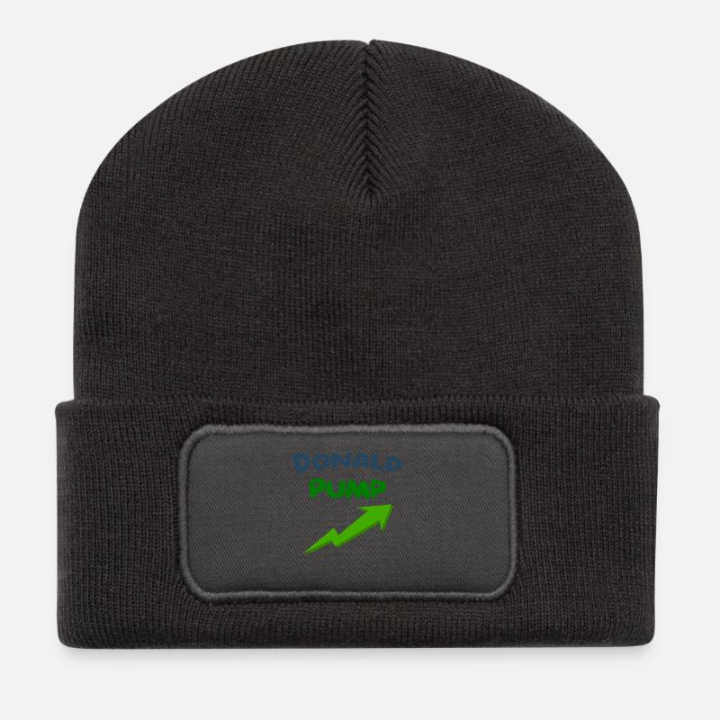 Donald PUMP - Recycelte Patch Beanie - Dunkelgrau