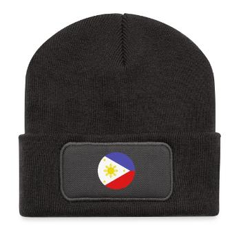 Philippines round flag - Recycled Patch Beanie - dark grey - Front