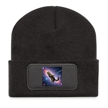Cat in Space - Recycled Patch Beanie - dark grey - Front