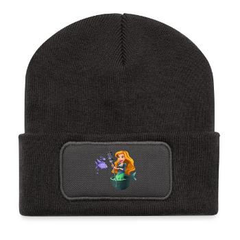 Karaoke-Meerjungfrau im Netz - Recycelte Patch Beanie - Dunkelgrau - Vorne