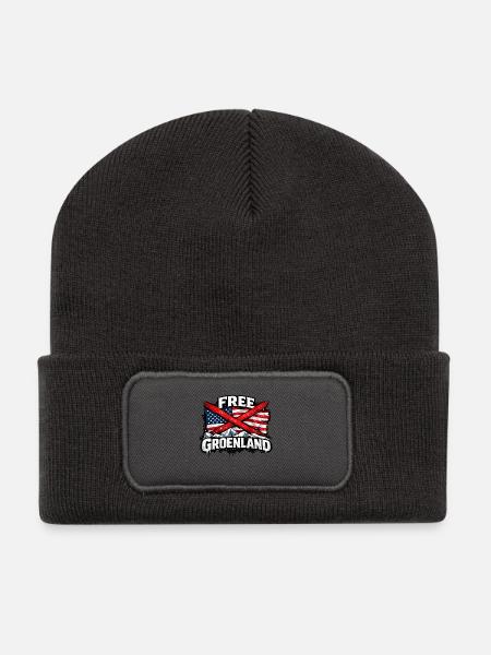 FREIES GRÖNLAND - Recycelte Patch Beanie - Dunkelgrau