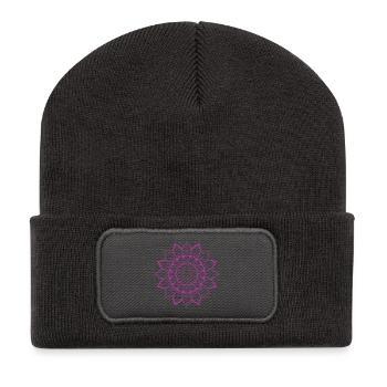 Mandala - Recycelte Patch Beanie - Dunkelgrau - Vorne