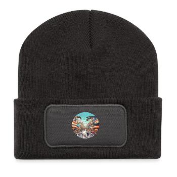 Ballonfest Straßenszene - Recycelte Patch Beanie - Dunkelgrau - Vorne
