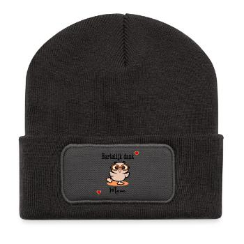 Happy Mother's Day Mama Chick - Recycled Patch Beanie - dark grey - Front