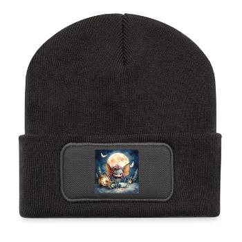 Night Fairy with Lunar Wings - Recycled Patch Beanie - dark grey - Front