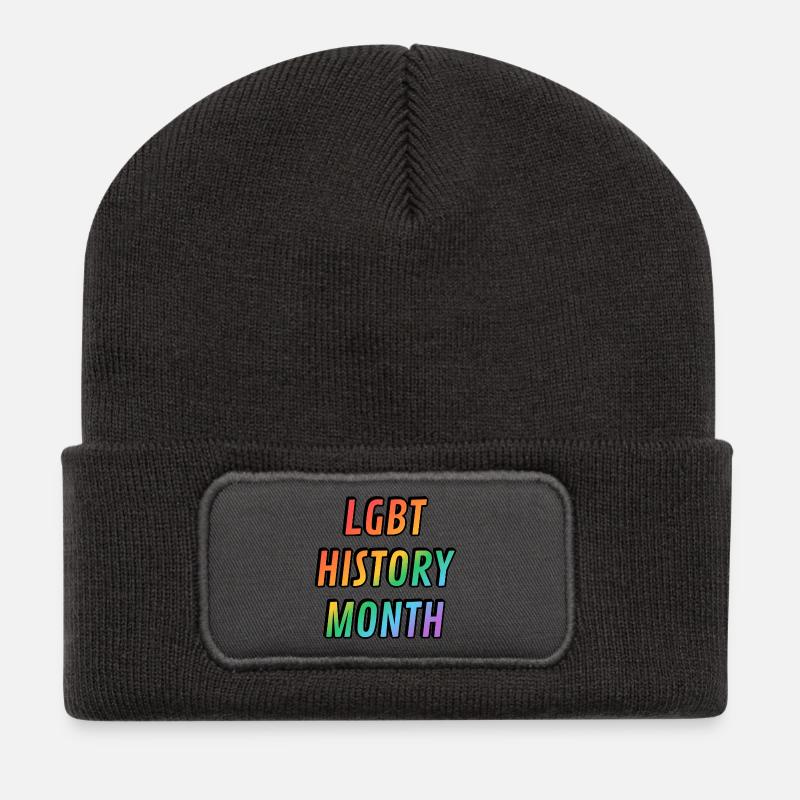 LGBT history month - Recycled Patch Beanie - dark grey