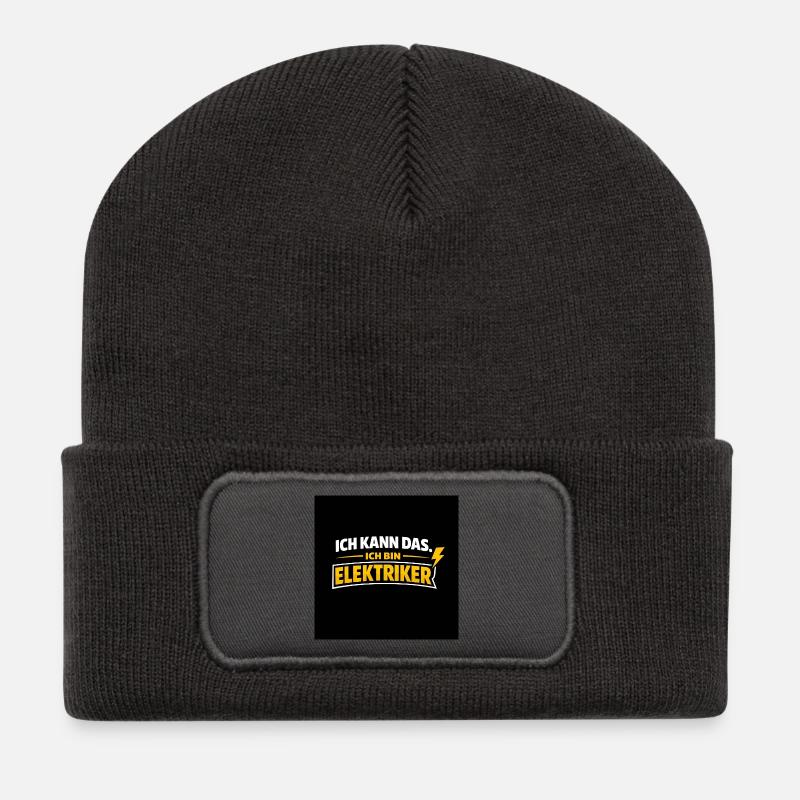 Ich kann das. Ich bin Elektriker - Recycelte Patch Beanie - Dunkelgrau
