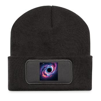 Trou noir dans la galaxie néon - Beanie recyclé à patch - charbon - Devant