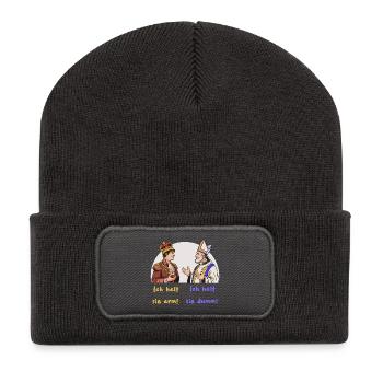König und Bischof, Machtausübung - Recycelte Patch Beanie - Dunkelgrau - Vorne