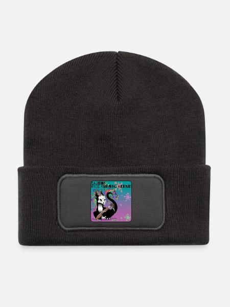 Attention : Artiste freelance running - Beanie recyclé à patch - charbon