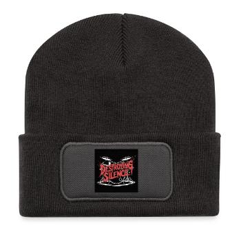 Destroying Silence Drum Graffiti - Recycelte Patch Beanie - Dunkelgrau - Vorne